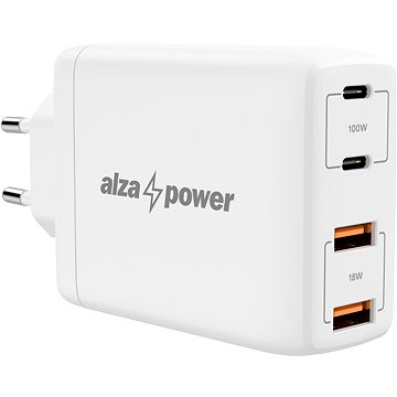 AlzaPower G300 GaN Fast Charge 100W bílá (APW-CCG300W)
