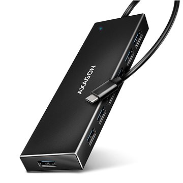 AXAGON HUE-F7C CHARGING Hub, USB-C 5Gbps, 7x USB-A, micro USB power IN, USB-C cable 30 cm (HUE-F7C)