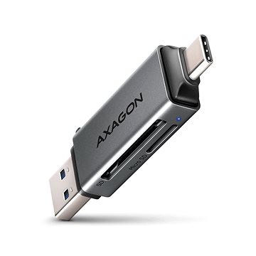 AXAGON CRE-DAC MINI card reader SD / microSD, UHS-I, SUPERSPEED USB-A + USB-C (CRE-DAC)
