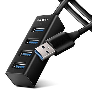 AXAGON HUE-M1AL SuperSpeed USB-A > 4-port MINI Hub, metal, 1.2 m cable (HUE-M1AL)