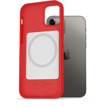 AlzaGuard Magsafe Silicone Case pro iPhone 12 / 12 Pro červené (AGD-MFMS0001R)