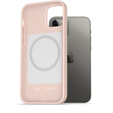AlzaGuard Magsafe Silicone Case pro iPhone 12 / 12 Pro růžové (AGD-MFMS0001P)