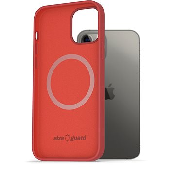 AlzaGuard Magnetic Silicone Case pro iPhone 12 / 12 Pro červené (AGD-PCMS002R)