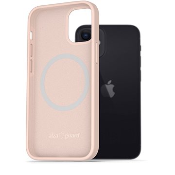 AlzaGuard Silicone Case Compatible with Magsafe pro iPhone 12 Mini růžový
