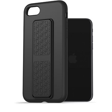 AlzaGuard Liquid Silicone Case with Stand pro iPhone 7 / 8 / SE 2020 / SE 2022 černé (AGD-PCSS0001B)
