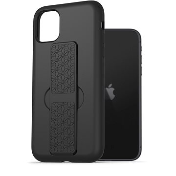 AlzaGuard Liquid Silicone Case with Stand pro iPhone 11 černé (AGD-PCSS0004B)