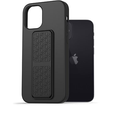 AlzaGuard Liquid Silicone Case with Stand pro iPhone 12 mini černé (AGD-PCSS0006B)