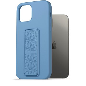 AlzaGuard Liquid Silicone Case with Stand pro iPhone 12 / 12 Pro modré (AGD-PCSS0007L)