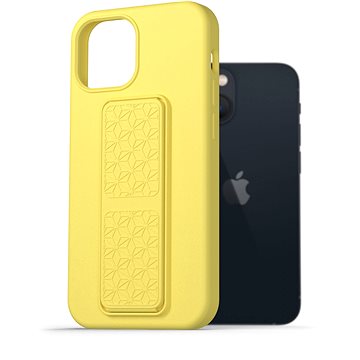 AlzaGuard Liquid Silicone Case with Stand pro iPhone 13 Mini žluté (AGD-PCSS0025Y)