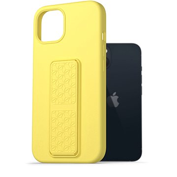 AlzaGuard Liquid Silicone Case with Stand pro iPhone 13 žluté (AGD-PCSS0026Y)