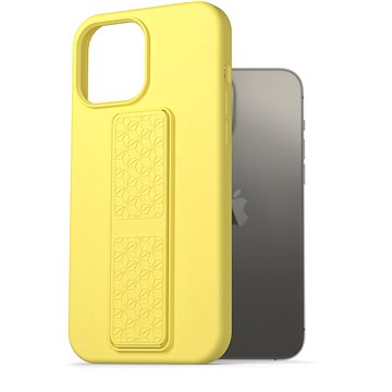 AlzaGuard Liquid Silicone Case with Stand pro iPhone 13 Pro Max žluté (AGD-PCSS0028Y)