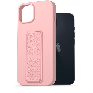AlzaGuard Liquid Silicone Case with Stand pro iPhone 14 růžové (AGD-PCSS0029P)