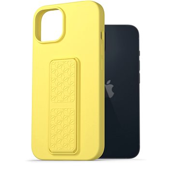 AlzaGuard Liquid Silicone Case with Stand pro iPhone 14 žluté (AGD-PCSS0029Y)