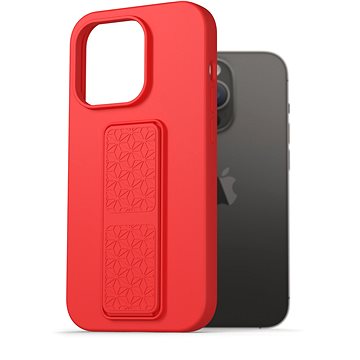 AlzaGuard Liquid Silicone Case with Stand pro iPhone 14 Pro červené (AGD-PCSS0031R)
