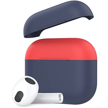 Ahastyle silikonový kryt pro AirPods 3 Navy-blue-Red (PT147-2-navy-blue-Red)