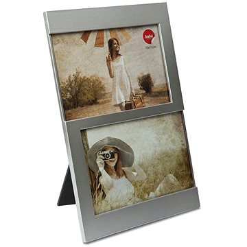 Balvi Fotorámeček Dijon 23359, plast, 10×15cm (2×), stříbrný (23359)