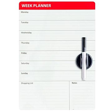 Balvi Magnetická popisovatelná tabule na lednici Week Planner 26240, bílá (26240)