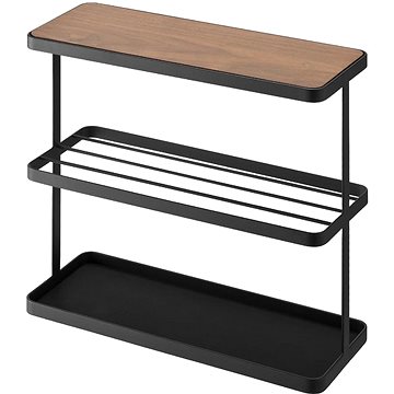 Yamazaki Odkládací stolek boční Frame 6707, kov/dřevo, černý (6707)