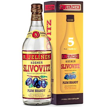 Rudolf Jelínek Slivovice Kosher Silver 5Y 0,7l 50% plech (8595198800744)
