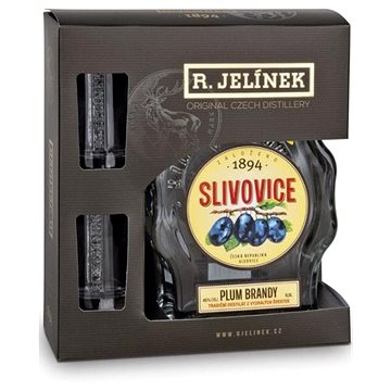 Rudolf Jelínek Slivovice 0,5l 45% + 2x sklo GB (8595198855980)