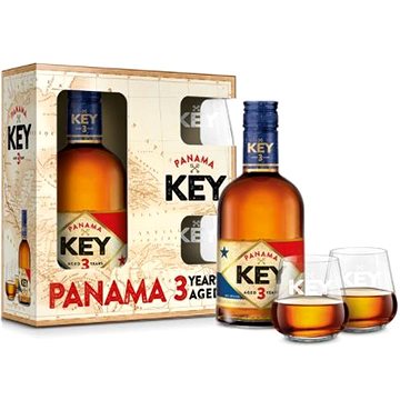 Key Rum Panama 3Y 0,5l 38% + 2x sklo GB (8594005022355)