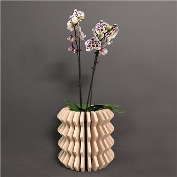AMADEA Dřevěný obal na květináč harmonika z masivního dřeva, 22 x 22 cm (39454-00)