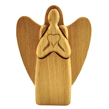 AMADEA Dřevěný anděl, masivní dřevo, výška 10 cm (36310-JB)