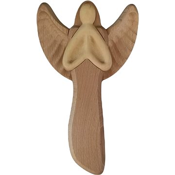 AMADEA Dřevěný anděl modlící se, masivní dřevo, 22x15x2 cm (36361)