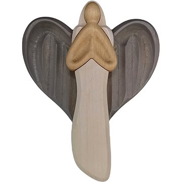 AMADEA Dřevěný anděl modlící se, barevný, masivní dřevo, 22x15x2 cm (36378-00)