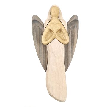 AMADEA Dřevěný anděl se srdcem, barevný, masivní dřevo, 22x15x2 cm (36381-00)