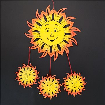 AMADEA Dřevěná dekorace sluníčka, výška 70 cm (00524-00)