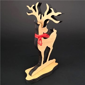 AMADEA Dřevěná dekorace jelen, výška 15 cm (38540-00)