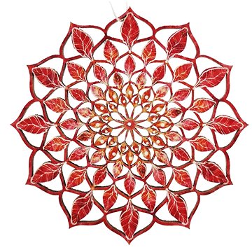 AMADEA Dřevěná dekorace mandala červená 9 cm (35729-00)