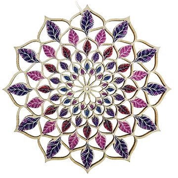 AMADEA Dřevěná dekorace mandala barevná 9 cm (35731-00)
