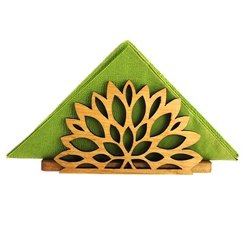 AMADEA Dřevěný stojánek na ubrousky ve tvaru květu, masivní dřevo, 12,5x6,5x3,5 cm (37758-00)