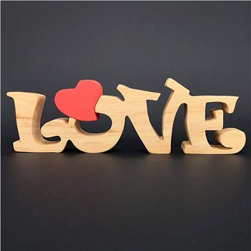 AMADEA Dřevěná dekorace nápis LOVE, masivní dřevo, 25x8 cm (36812-00)