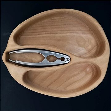 AMADEA Dřevěná miska ve tvaru ořechu s louškáčkem, masivní dřevo, rozměr 28x23x4,5 cm (30119-0B)