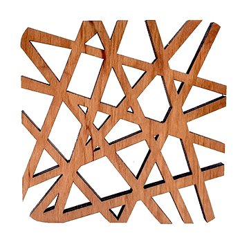 AMADEA Dřevěný podtácek hranatý ve tvaru sítě, masivní dřevo, 9x9 cm (37745-00)