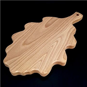 AMADEA Dřevěné prkénko ve tvaru dubového listu, masivní dřevo, 35x20x2 cm (30057-0B)