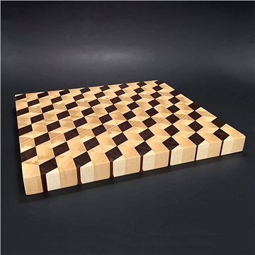 AMADEA Dřevěné prkénko servírovací mozaika, masivní dřevo- spárovka ze 3 druhů dřevin, 29x27x2,5 cm (23220)