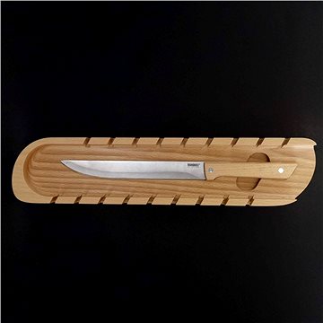 AMADEA Dřevěné prkénko na bagety s nožem, masivní dřevo, 41x9x3 cm (26699)