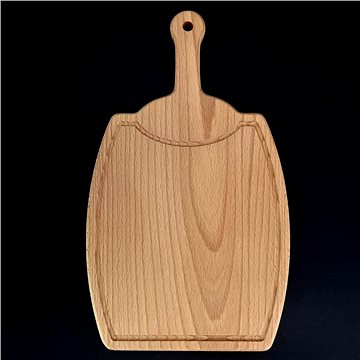 AMADEA Dřevěné prkénko s drážkou ve tvaru sudu, masivní dřevo, 36x21x1,5 cm (85774-00)