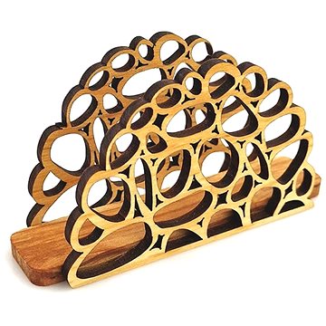 AMADEA Dřevěný stojánek na ubrousky s motivem oblázků, masivní dřevo, 12,5x6,5x3,5 cm (37764-00)