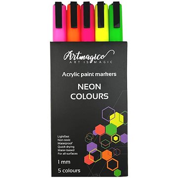 Artmagico akrylové popisovače s jemným hrotem - neonové - 5 ks (23153)
