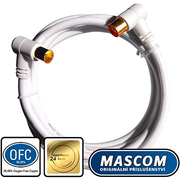 Mascom anténní kabel 7274-015, úhlové IEC konektory 1,5m (M16d8a)