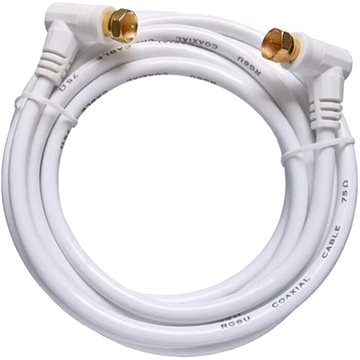 Mascom satelitní kabel 7777-015, úhlové konektory F 1,5m (M18c)