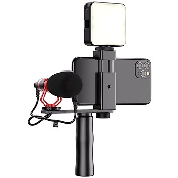 Apexel Video Rig s mikrofonem a LED světlem (APL-VG01-ML)