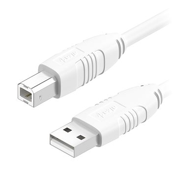 AlzaPower LinkCore USB A-B 2m bílý (APW-CBUAB200W)