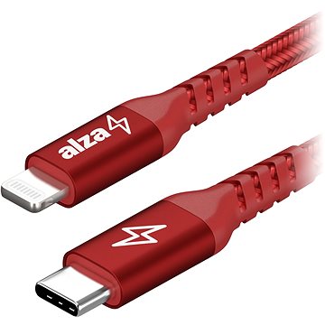 AlzaPower Alucore USB-C to Lightning MFi 0.5m červený (APW-CBMFI94005R)