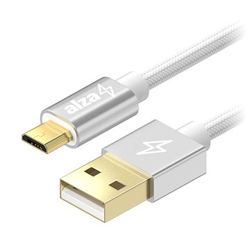 AlzaPower AluCore Micro USB 0.5m stříbrný (APW-CBMU0070S)